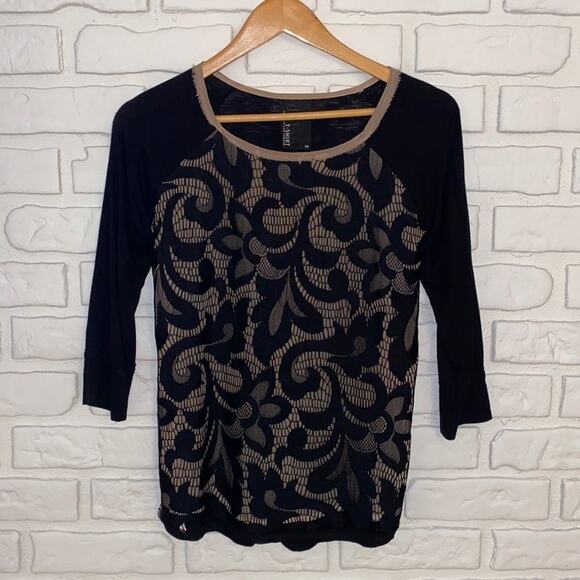 Dolan lace detail 3/4 sleeve top size xs - Picture 1 of 10